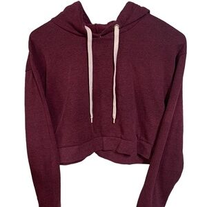 Girl's Burgundy H&M Crop Hoodie